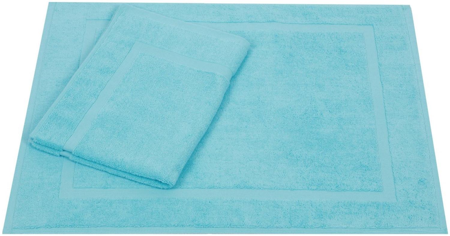 Betz Badematte 2er Set Badvorleger Premium Badematte Badteppich Größe 50x70 cm, beidseitig nutzbar, Baumwolle, Qualität 650g/m² Bild 1