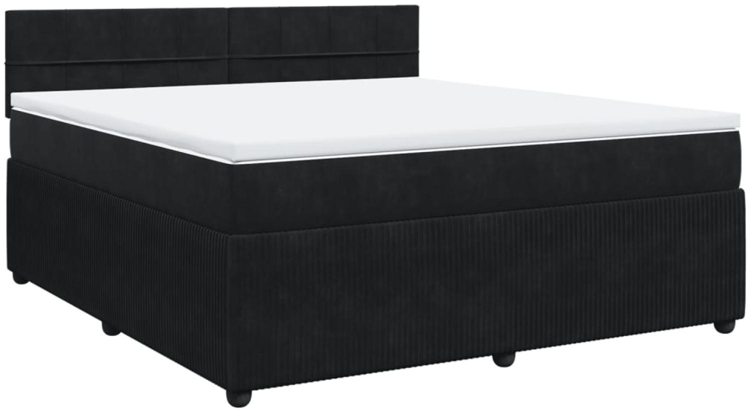 vidaXL Boxspringbett mit Matratze Schwarz 180x200 cm Samt 3287808 Bild 1