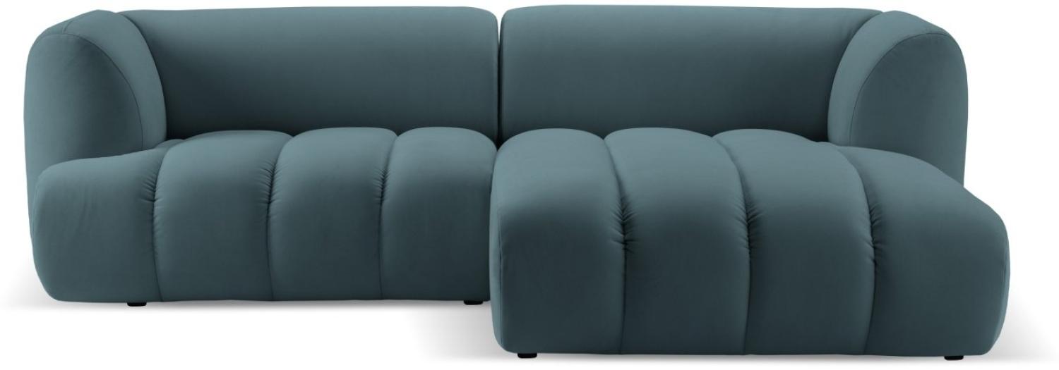 Micadoni Modulares Ecksofa Harry 3-Sitzer Rechts Samtstoff Pastellblau Bild 1