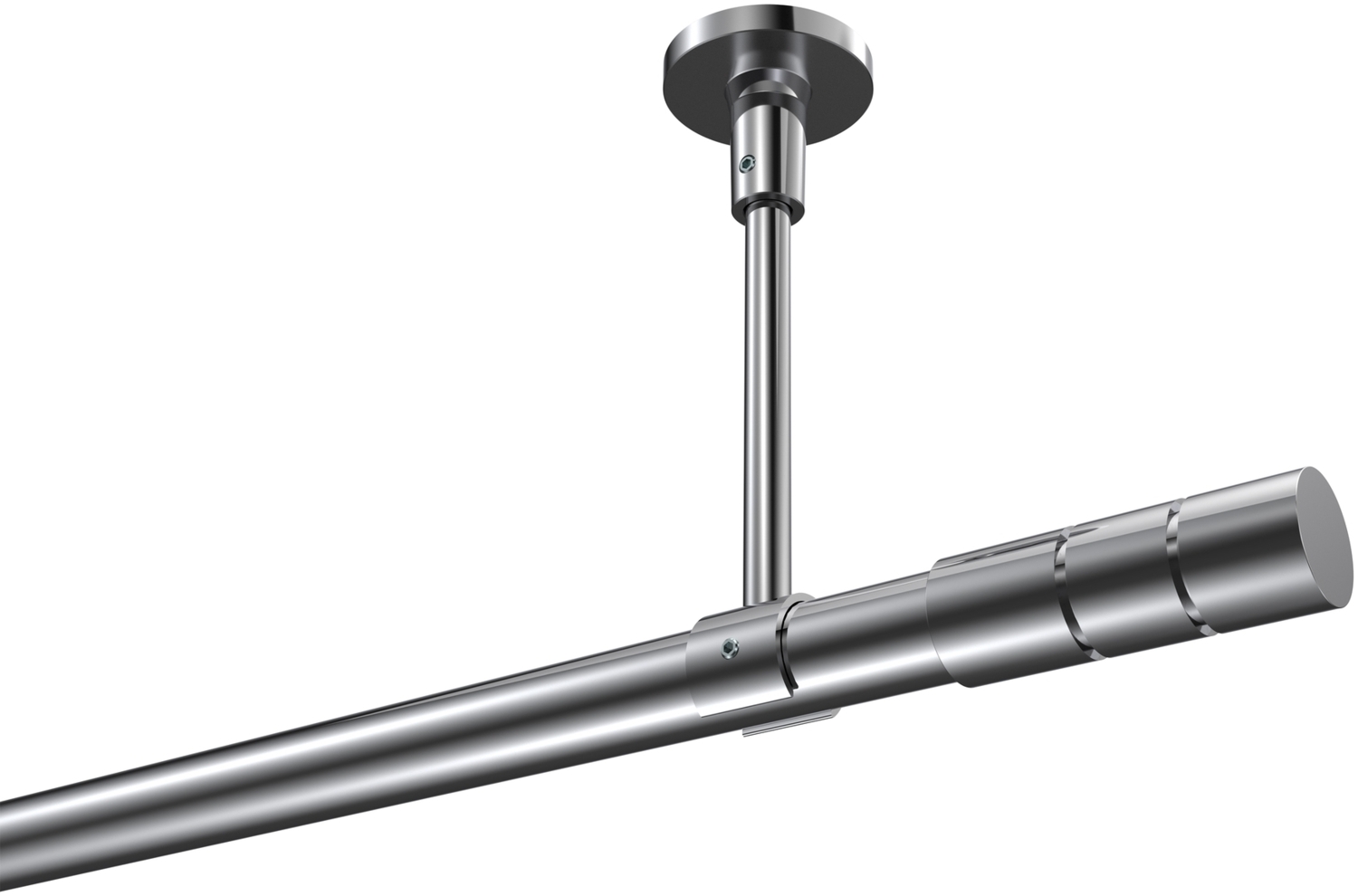 Gardinenstangen-Set Sonette Elanto 600 cm (geteilt in 3 x 200 cm), 1-läufig, 20 mm Ø Chrom Bild 1