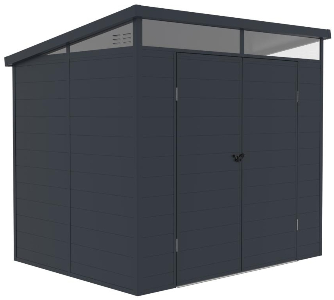 Vente-unique - Gartenhaus aus Kunstharz - Anthrazitgrau - 4 m² - mit Boden - MINARO Bild 1