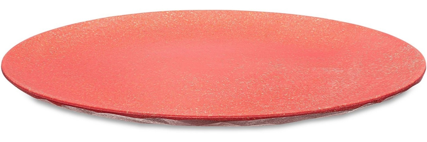 Koziol Flacher Teller 4er-Set Club Plate, Speiseteller, Kunststoff-Holz-Mix, Nature Coral, 26 cm, 5005704 Bild 1