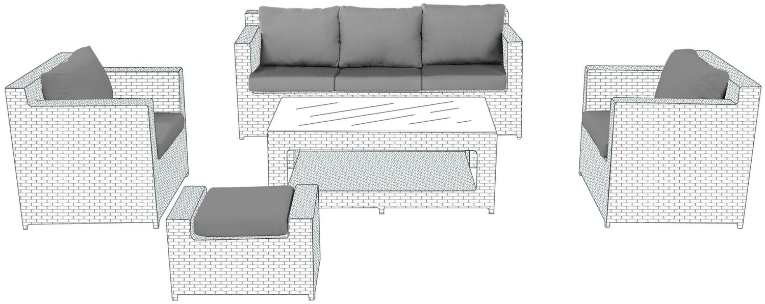 Outdoor Kissenbezug Set ROMA Grau Bild 1