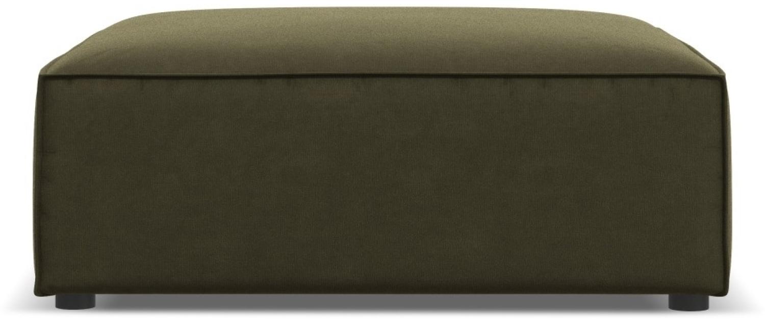 Micadoni Samtstoff Pouf Hocker Jodie | Bezug Green | Beinfarbe Black Plastic Bild 1