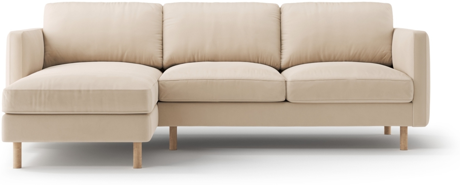 Micadoni Ecksofa Eden Groß 3-Sitzer Links Samt Nude Bild 1