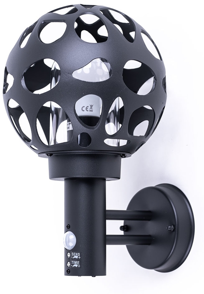 LED Wandleuchte, Edelstahl, anthrazit, Bewegungsmelder, H 31,7 cm Bild 1