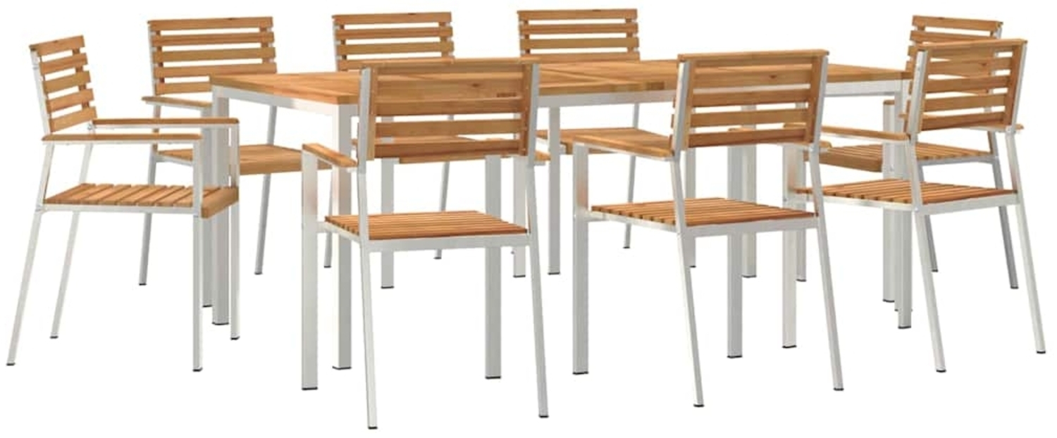 vidaXL Garten-Ess-Set 9 pcs Braun Massives Teakholz 3334788 Bild 1