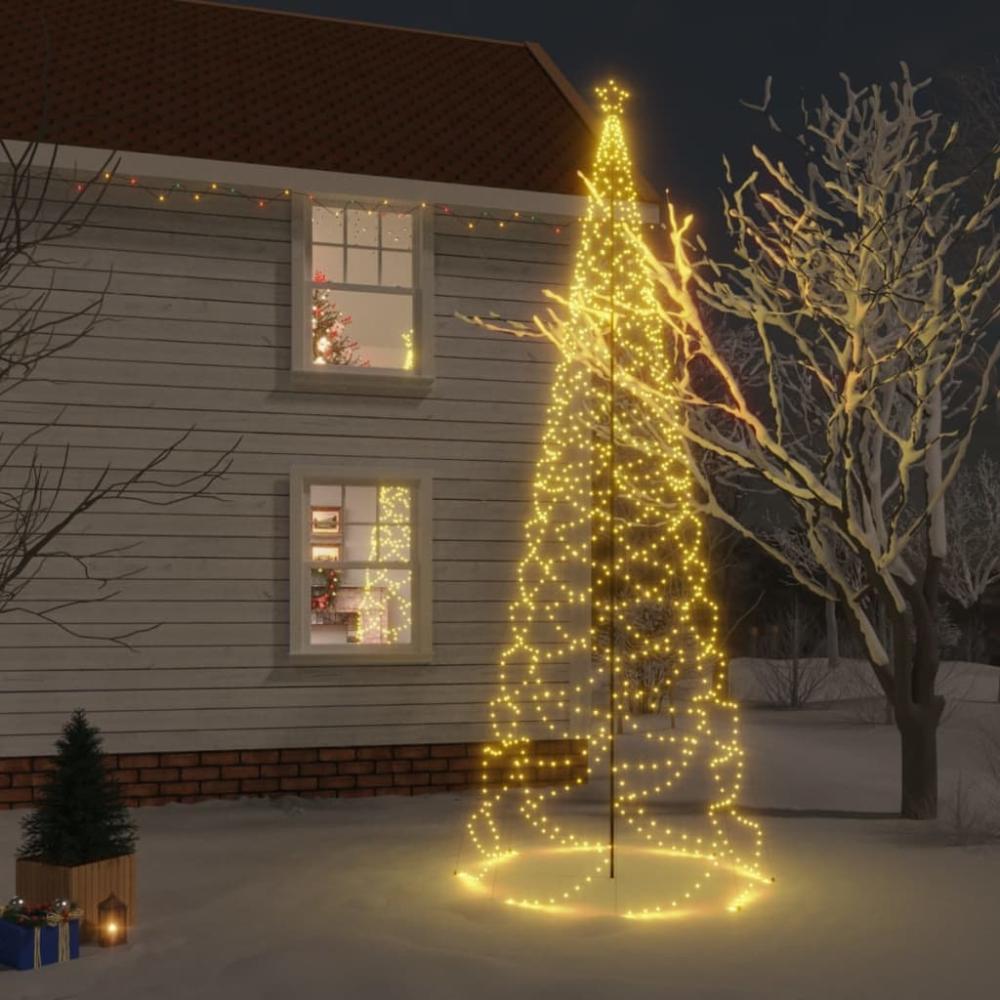 vidaXL LED-Weihnachtsbaum mit Metallstange 1400 LEDs Warmweiß 5 m 328632 Bild 1