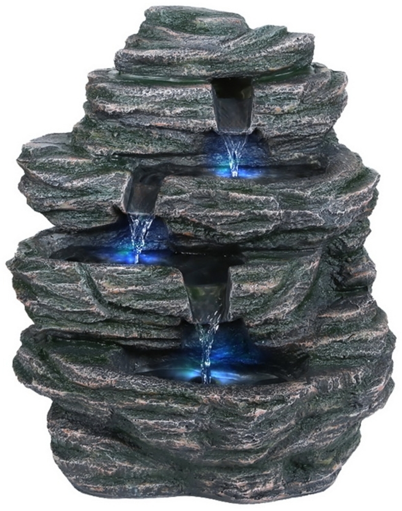 LEX Outdoor- und Zimmerbrunnen mit 3 LEDs Zierbrunnen Brunnen IP44, YW54204 Bild 1