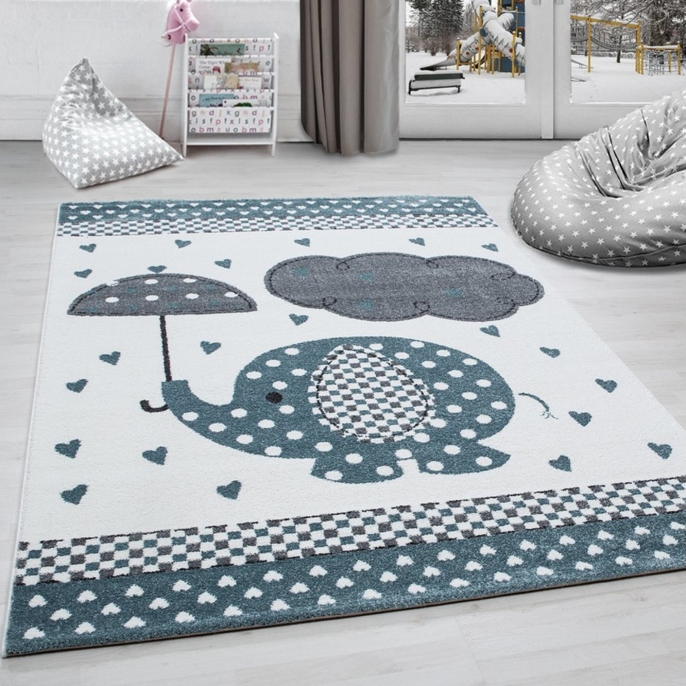 Carpettex Kinderteppich Elefant-Design, Läufer, Höhe: 11 mm, Kinderteppich Elefant-Design Baby Teppich Kinderzimmer Pflegeleicht Bild 1