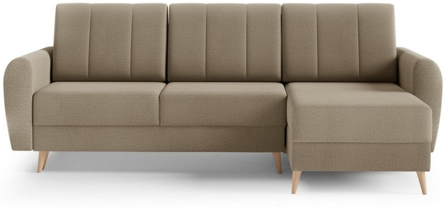 MOEBLO Ecksofa DEILA I, Couch für Wohnzimmer, Schlafsofa Sofagarnitur Sofa Eckcouch L-Form Wohnlandschaft mit 3 Rückenkissen - (BxHxT): 240x90x140 cm, mit Schlaffunktion und Bettkasten Bild 1