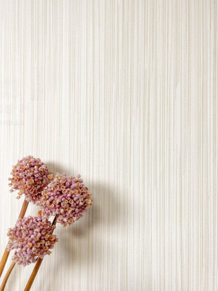Newroom Vliestapete, Beige Tapete Uni Einfarbig - Unitapete Creme Modern Streifen Struktur für Wohnzimmer Schlafzimmer Küche Bild 1