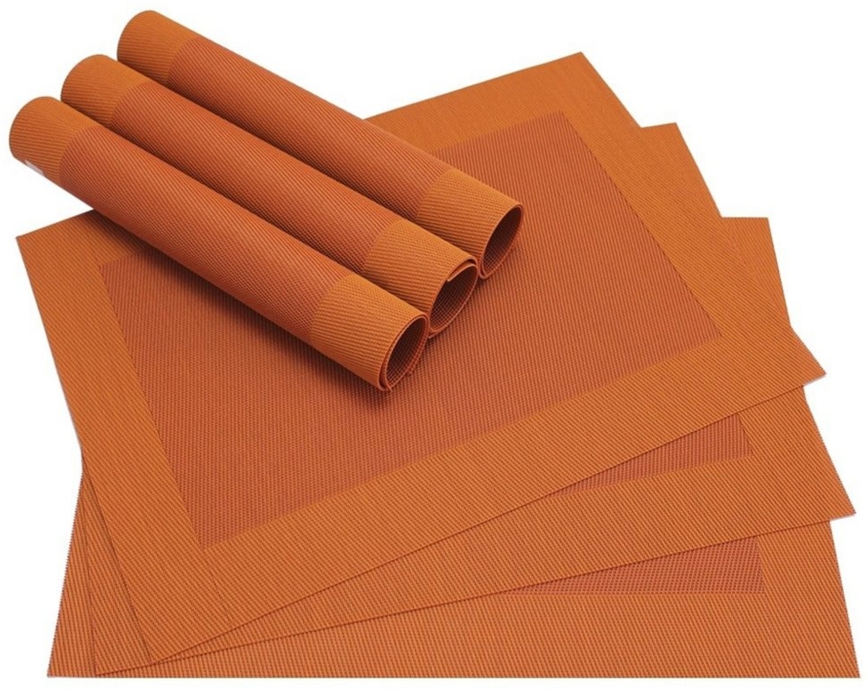 matches21 HOME & HOBBY Platzset Tischset BORDA 6er orange Tischunterlage als Tischdeko, (6-St), modernes Esstisch Platzdeckchen als abwaschbarer Tischuntersetzer Bild 1