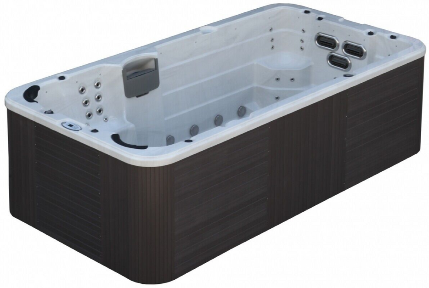 XXXL Luxus Led Swim Spa 445x230 Whirlpool Gegenstromanlage Outdoor Schwimmbad SET Bild 1