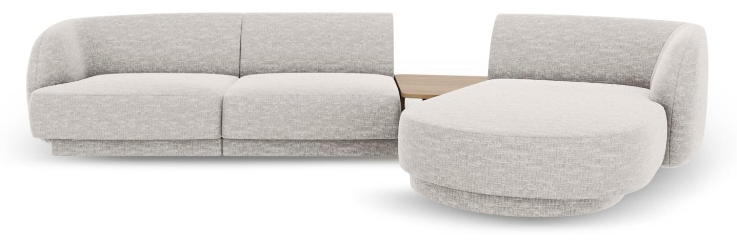 Micadoni Modulares Sofa Miley mit Recamiere 3-Sitzer Rechts Chenille Hellgrau Bild 1