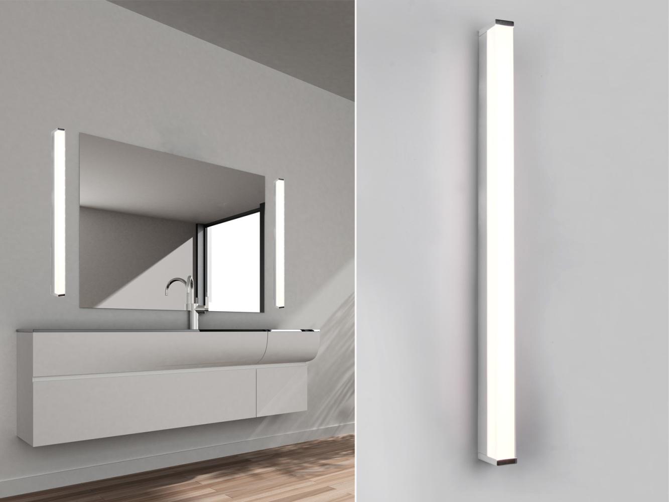 LED Badezimmer Wandleuchte FABIO in Chrom 80cm - Spiegelleuchte Bild 1