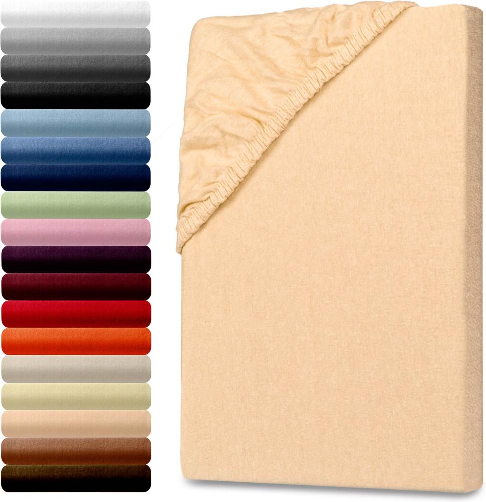 Jersey Kinder Spannbettlaken Betttuch 70x140cm 100% Baumwolle 130g/m² Öko-Tex Standard 100 Apricot Bild 1