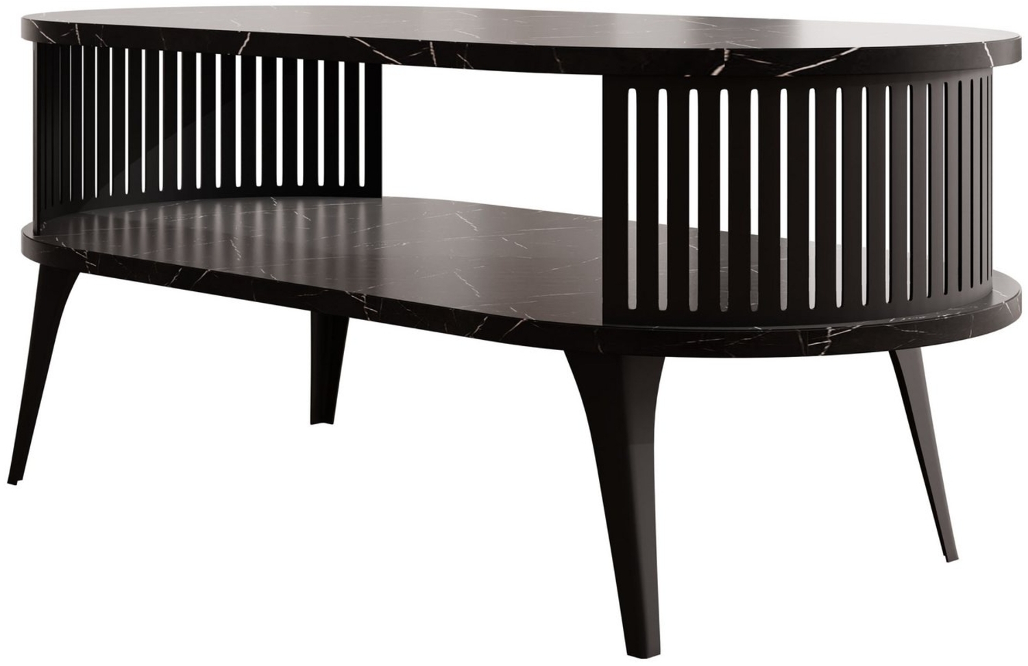 Couchtisch Rajkon Oval (Farbe: Schwarz / Black Pietra Grigia) Bild 1