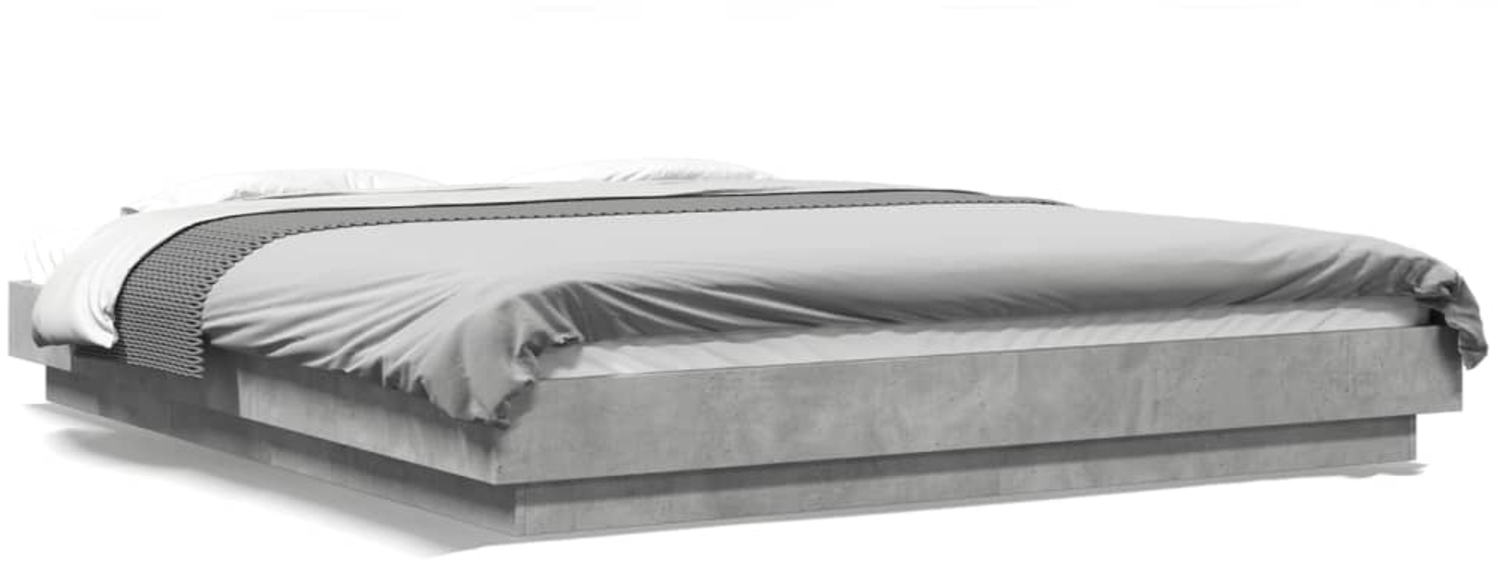 vidaXL Bettgestell Betongrau 150x200 cm Holzwerkstoff 3281185 Bild 1