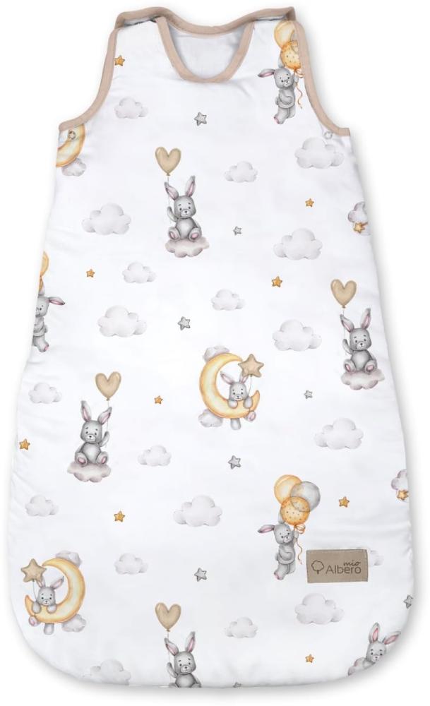 Albero Mio Schlafsack | Größe 62x34 cm | Babyschlafsack ohne Ärmel | Babyschlafsack | 100% Baumwolle | Schlafsack für Jungen und Mädchen | Bunny Bild 1