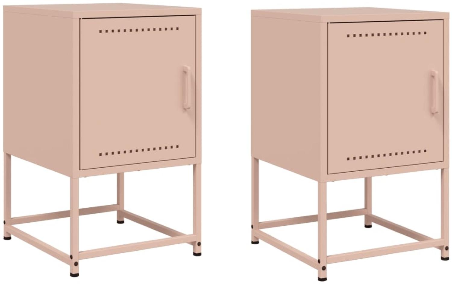 vidaXL Nachttische 2 Stk. Rosa 36x39x60,5 cm Stahl 846449 Bild 1