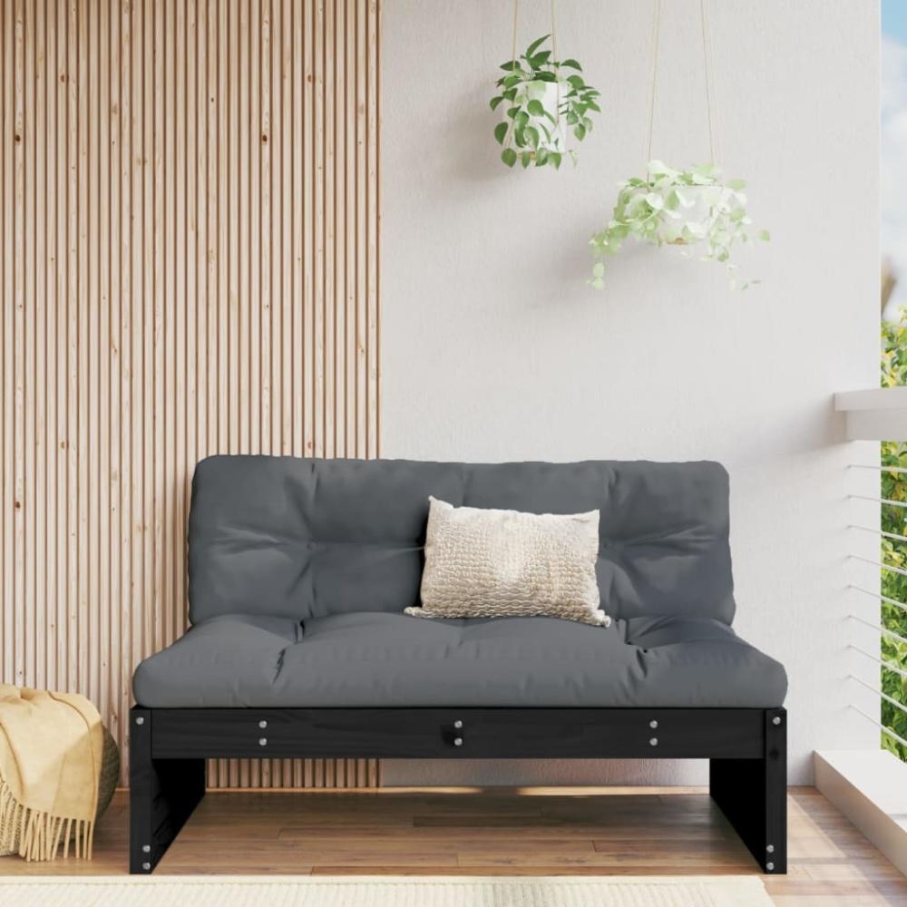 vidaXL Garten-Mittelsofa Schwarz 120x80 cm Massivholz Kiefer 825748 Bild 1