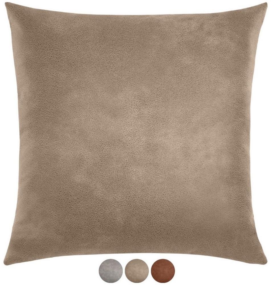 REALLaxx Dekokissen Puris, 50 x 50 cm, Sofakissen, Kunstlederbezug, Kissenbezug mit Füllung, waschbar Bild 1