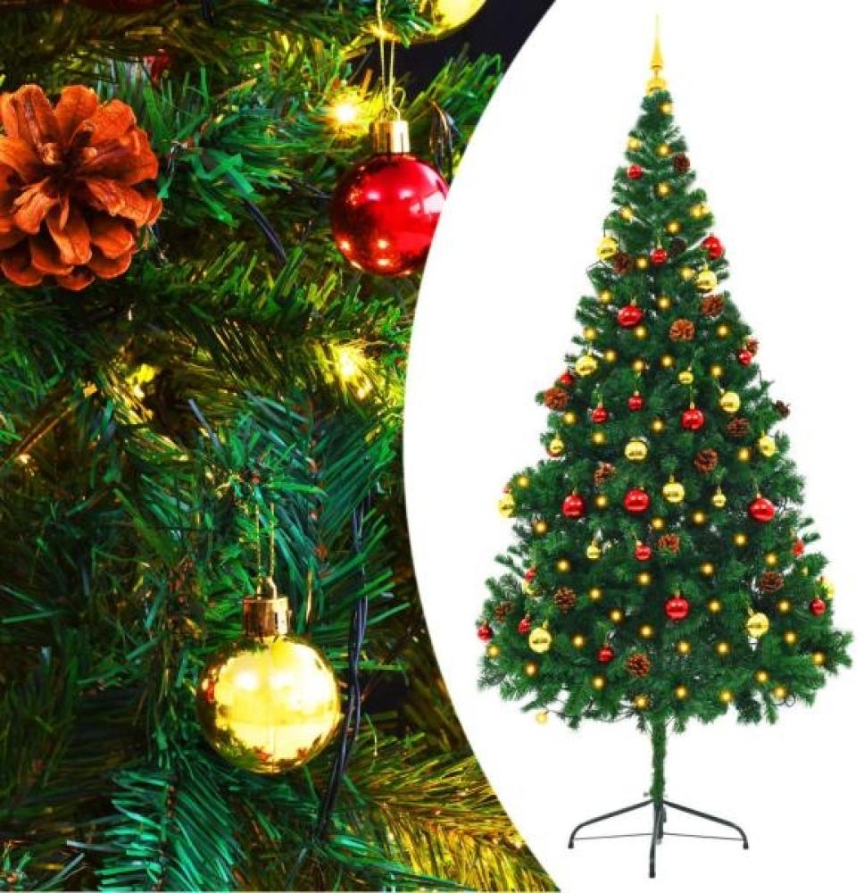 vidaXL Künstlicher Weihnachtsbaum mit Beleuchtung & Kugeln Grün 210 cm 321501 Bild 1