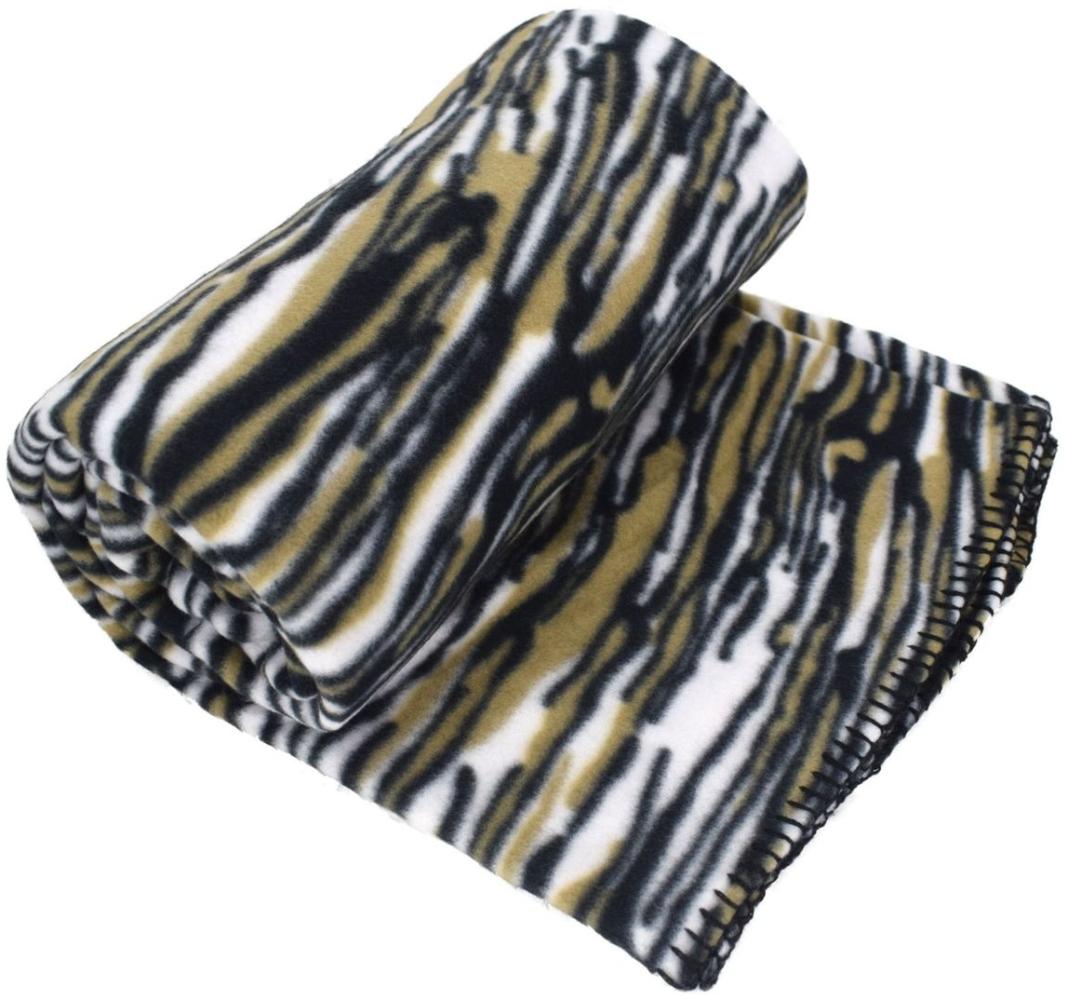 Tagesdecke Fleecedecken 130x170cm Polarfleece Fellmuster Wildkatze Kuscheldecke Wildkatze 3 Bild 1