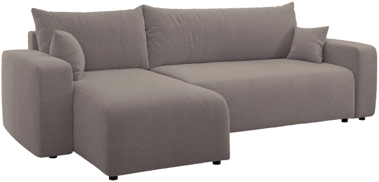 Selsey 'Pianoni' Ecksofa mit Schlaffunktion, Stauraum und Bouclé-Bezug, hellbraun, 83 x 244 x 140 cm Bild 1