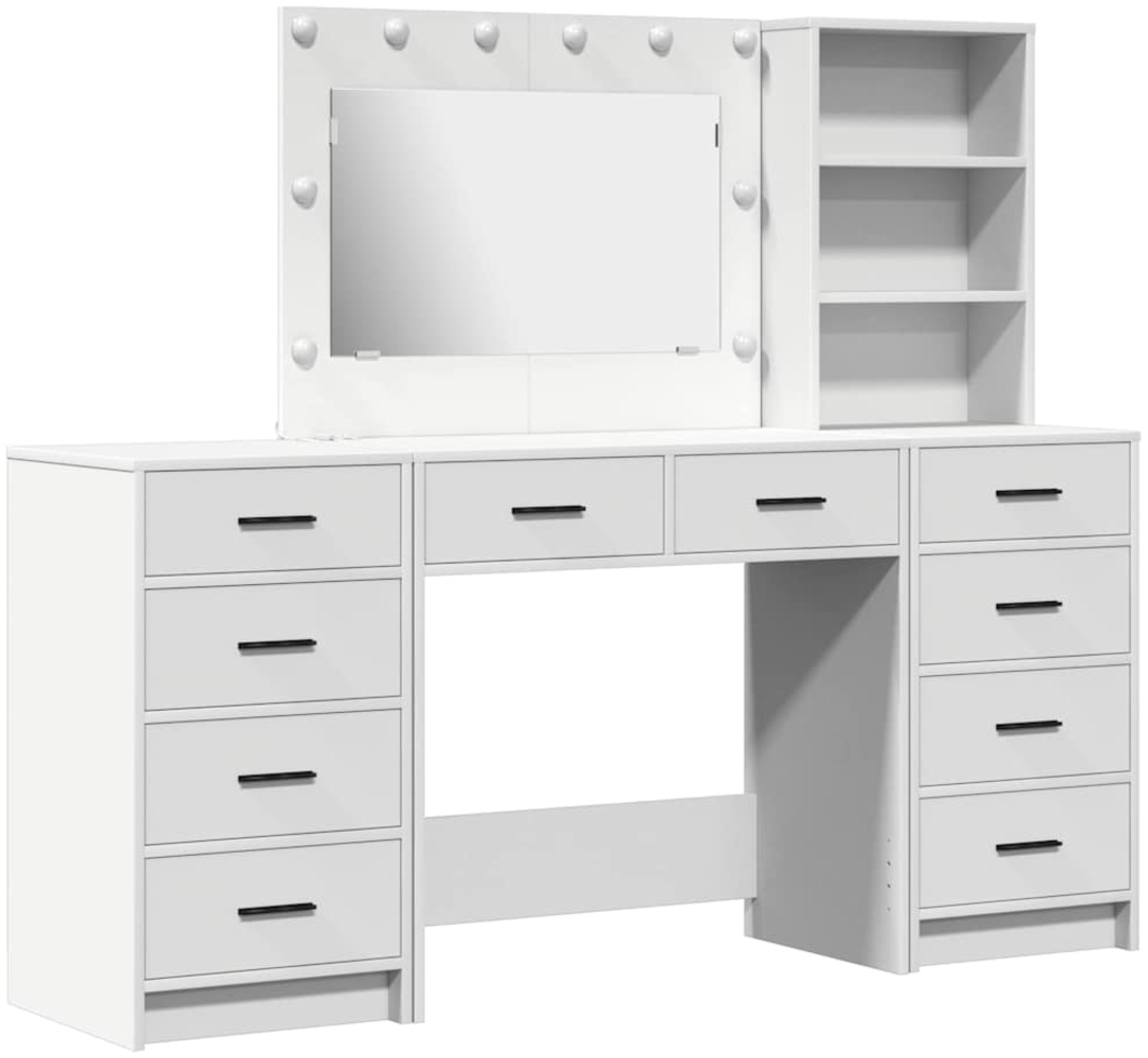 vidaXL Schminktisch 3 pcs Weiß 40 x 41 x 135 cm Holzwerkstoff 3334209 Bild 1