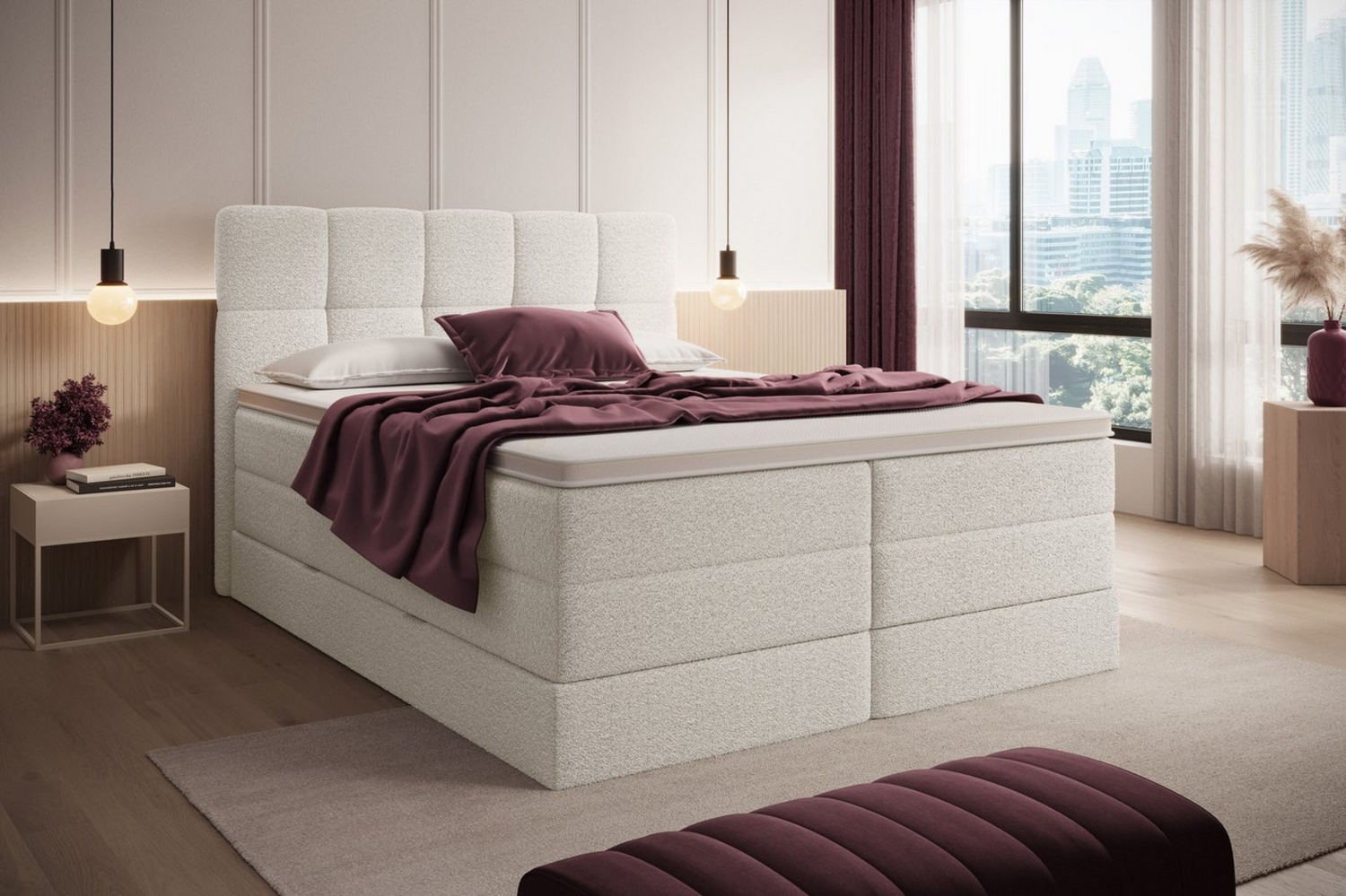 wonello Boxspringbett Madison 1, mit Bettkasten, Taschenfederkern-Matratzen und wonello premium Topper Bild 1