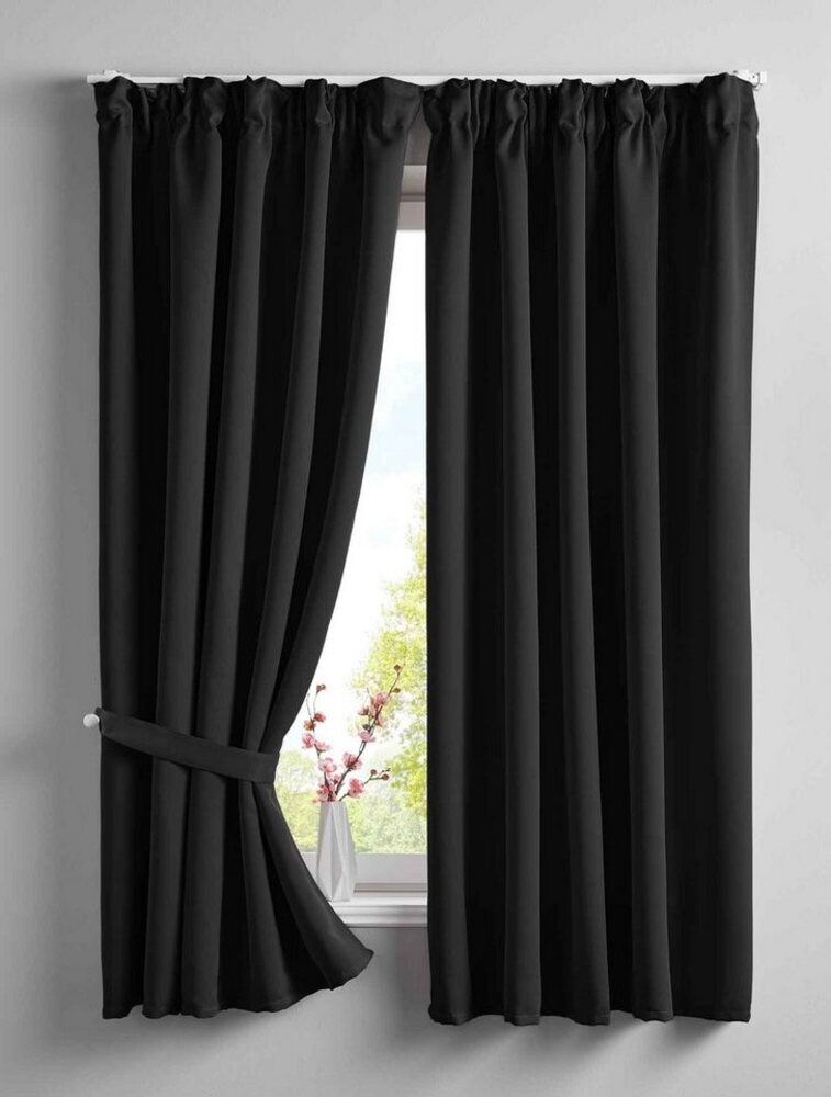 Gardinenbox Vorhang, verdecketeSchlaufen (2 St), verdunkelnd, Blickdicht »NewYork« Thermo-Gardine Blackout Kräuselband Raffhalter 20 Bild 1