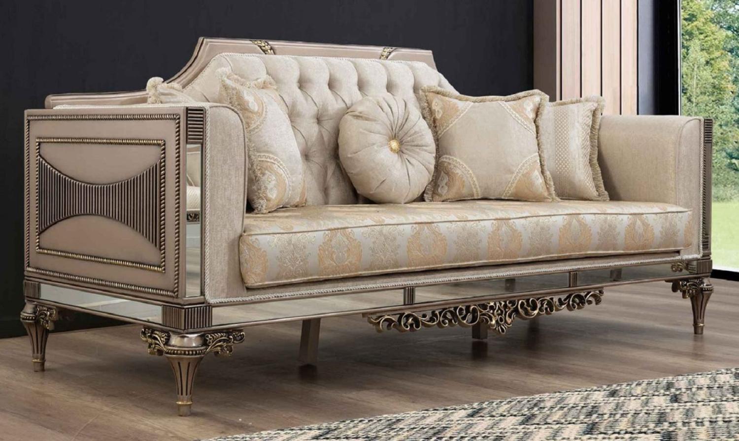 Casa Padrino Luxus Barock Sofa - Handgefertigtes Wohnzimmer Sofa im Barockstil - Barock Wohnzimmer & Hotel Möbel - Edel & Prunkvoll Bild 1