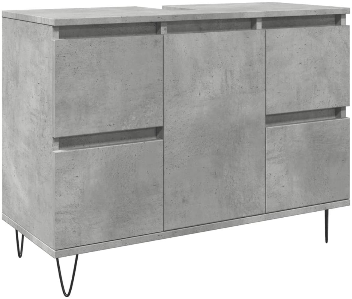 vidaXL Badschrank Betongrau 80x33x60 cm Holzwerkstoff 857234 Bild 1