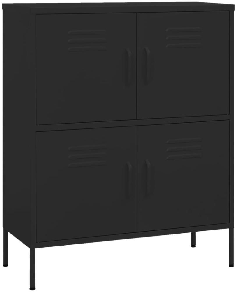 vidaXL Lagerschrank Schwarz 80x35x101,5 cm Stahl Bild 1