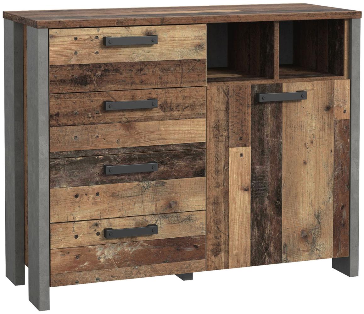 Kommode >Celon< in Old Wood Vintage - 106,7x86,3x41,6cm (BxHxT) Bild 1