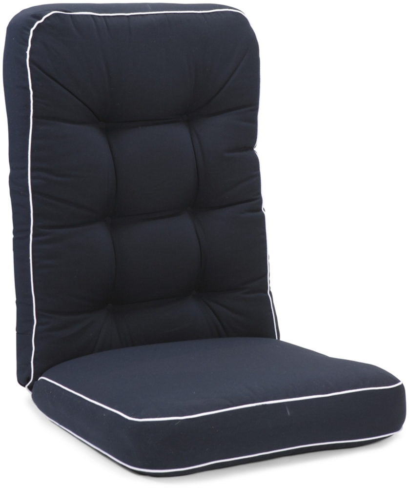 Texas 90 Polsterauflage Sitz/Rücken hoch 127x56x11 cm, dunkelblau mit weißem Keder Bild 1