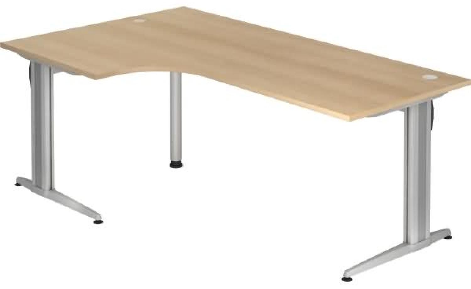 Eckschreibtisch 'XS82' C-Gestell 200x120cm 90° Eiche Bild 1