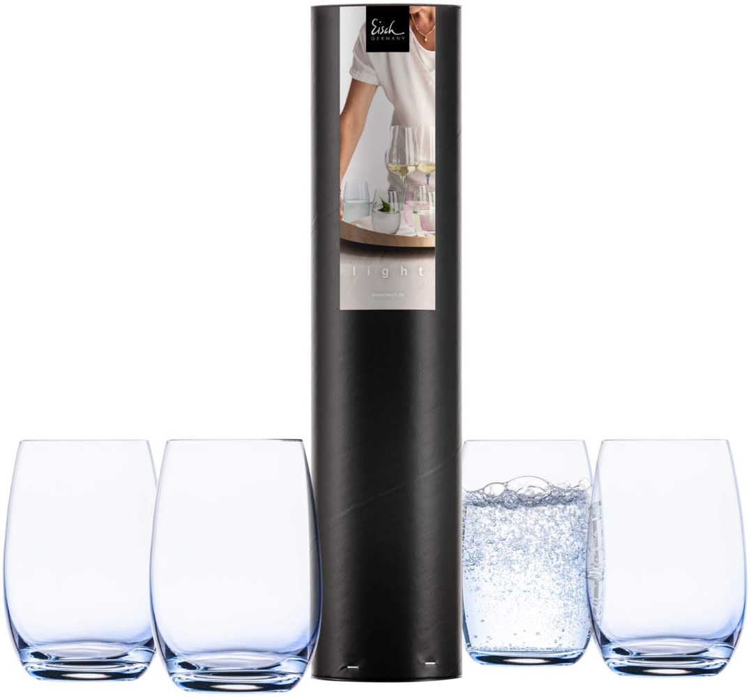 Eisch Light Becher 340 ml 4er Set blau in Geschenkröhre Bild 1