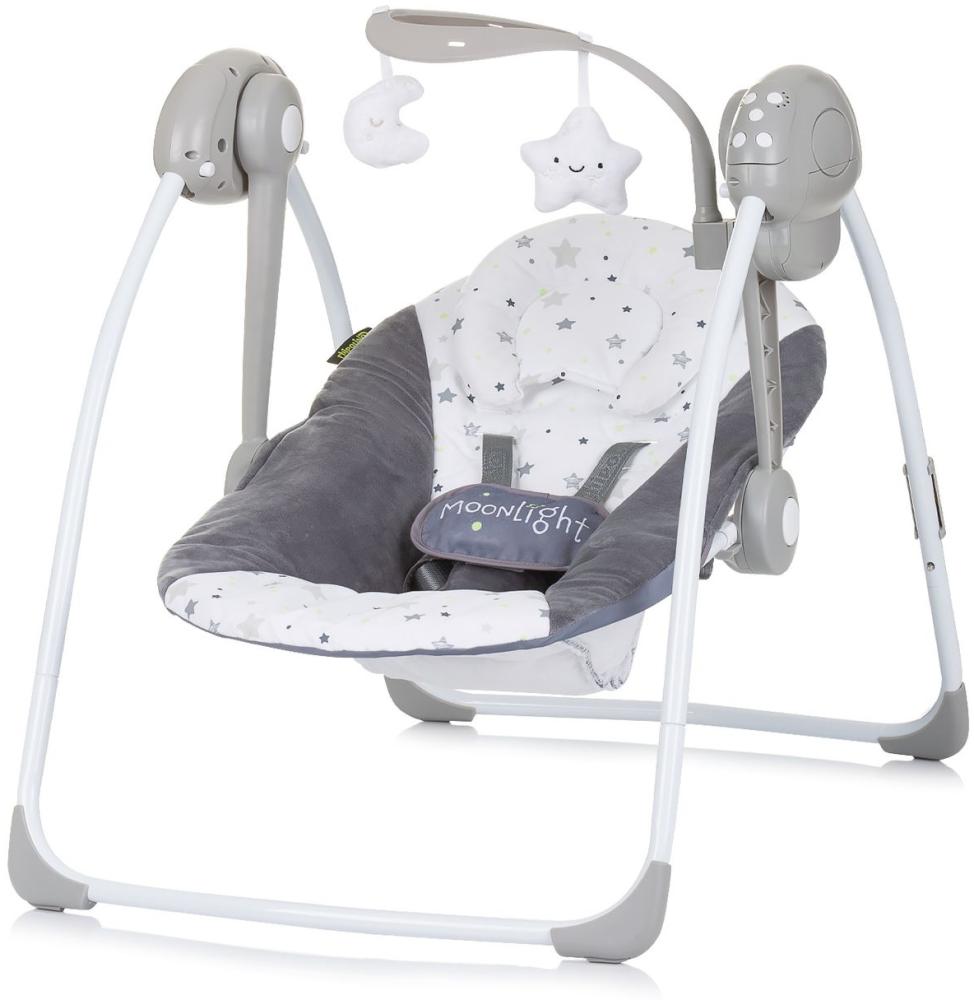 Chipolino Babywippe elektrisch Moonlight Musikfunktion, Fernbedienung, klappbar grau Bild 1