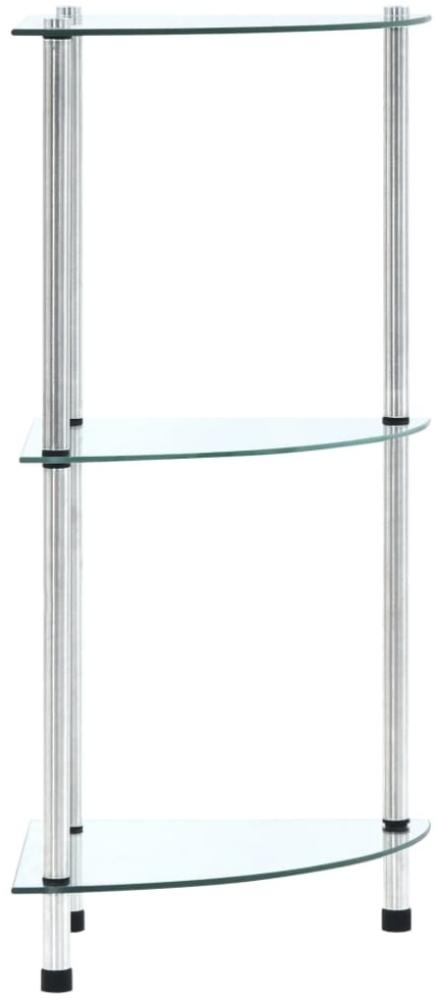 vidaXL Regal mit 3 Ablagen Transparent 30x30x67 cm Hartglas 249514 Bild 1