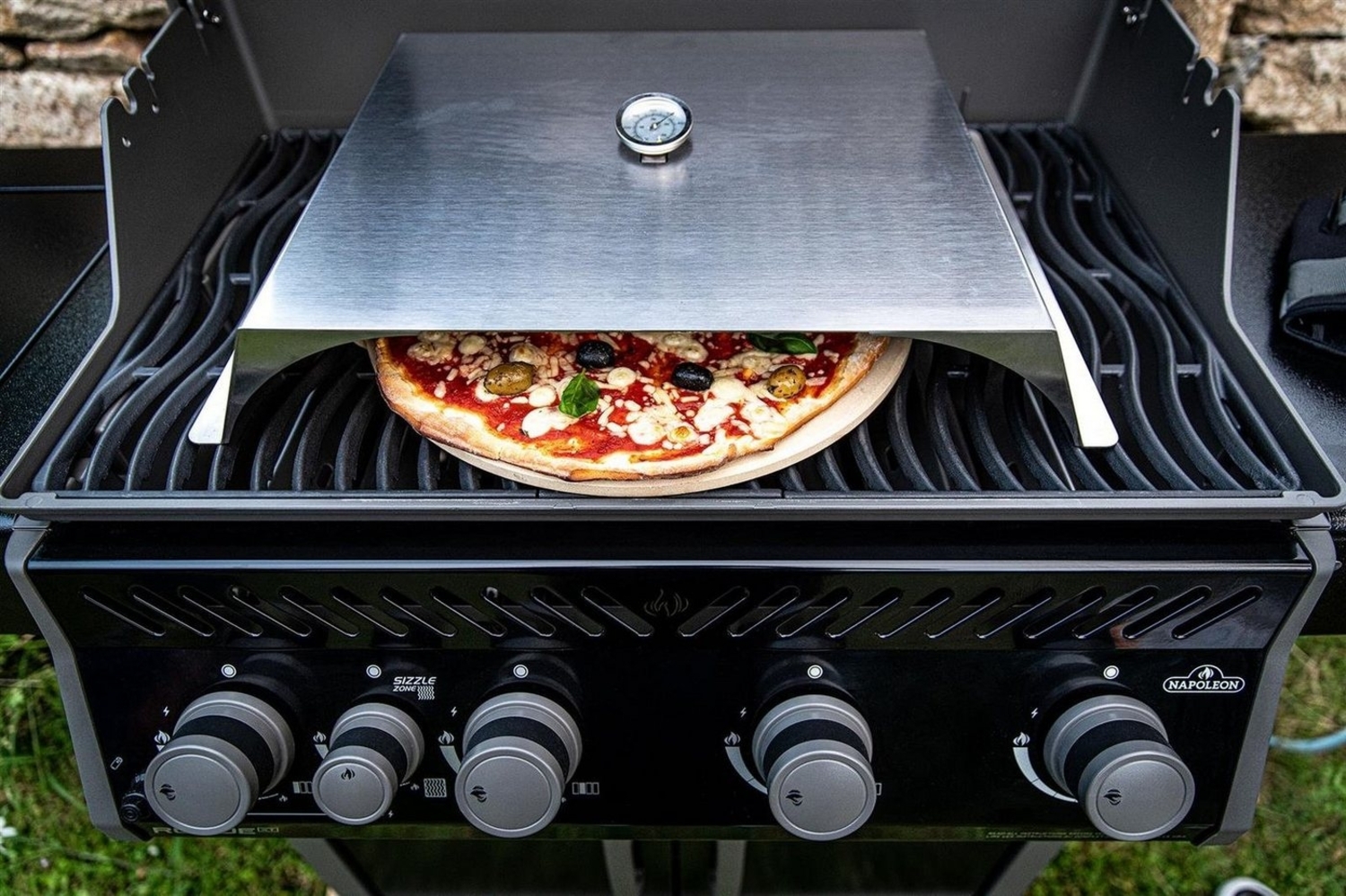 Napoleon Pizzaofen-Grillaufsatz Pizzaaufsatz/Ofen aus Edelstahl für Gasgrills Bild 1