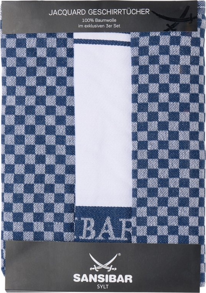 Sansibar Sylt Geschirrtuch Geschirrtücher-Set, 3-tlg, 50x70 cm, 100% Baumwolle, Premium Qualität, (Set, 3x Geschirrtuch, 50x70 cm, zwei verschiedene Designs), Jacquardgewebe, zwei verschiedene Motive Bild 1