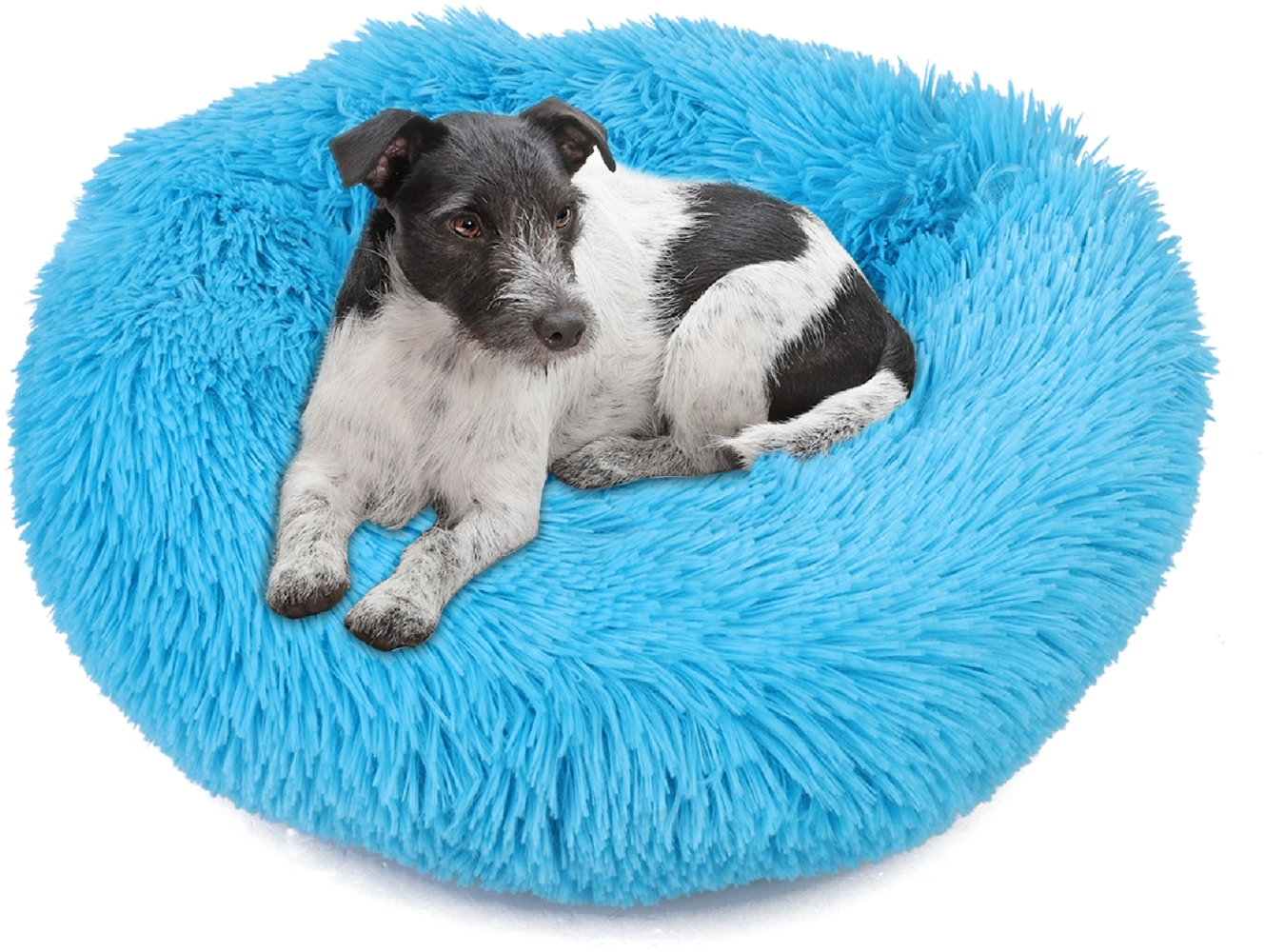 wuuhoo® Hundebett Fluffy 50cm Donut für kleine und mittelgroße Hunde - weiches Haustierbett, waschbares Hundekörbchen für Hund oder Katze, flauschiger Hundekorb rosa Bild 1