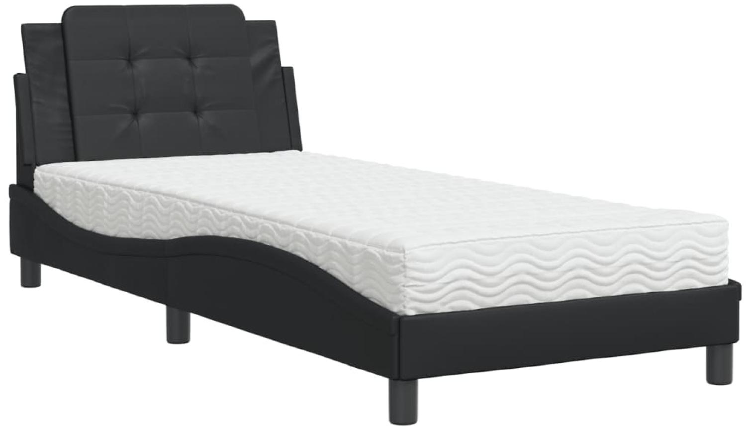 vidaXL Bettgestell ohne Matratze "Zadar" Schwarz 100x200 cm Kunstleder 3208845 Bild 1