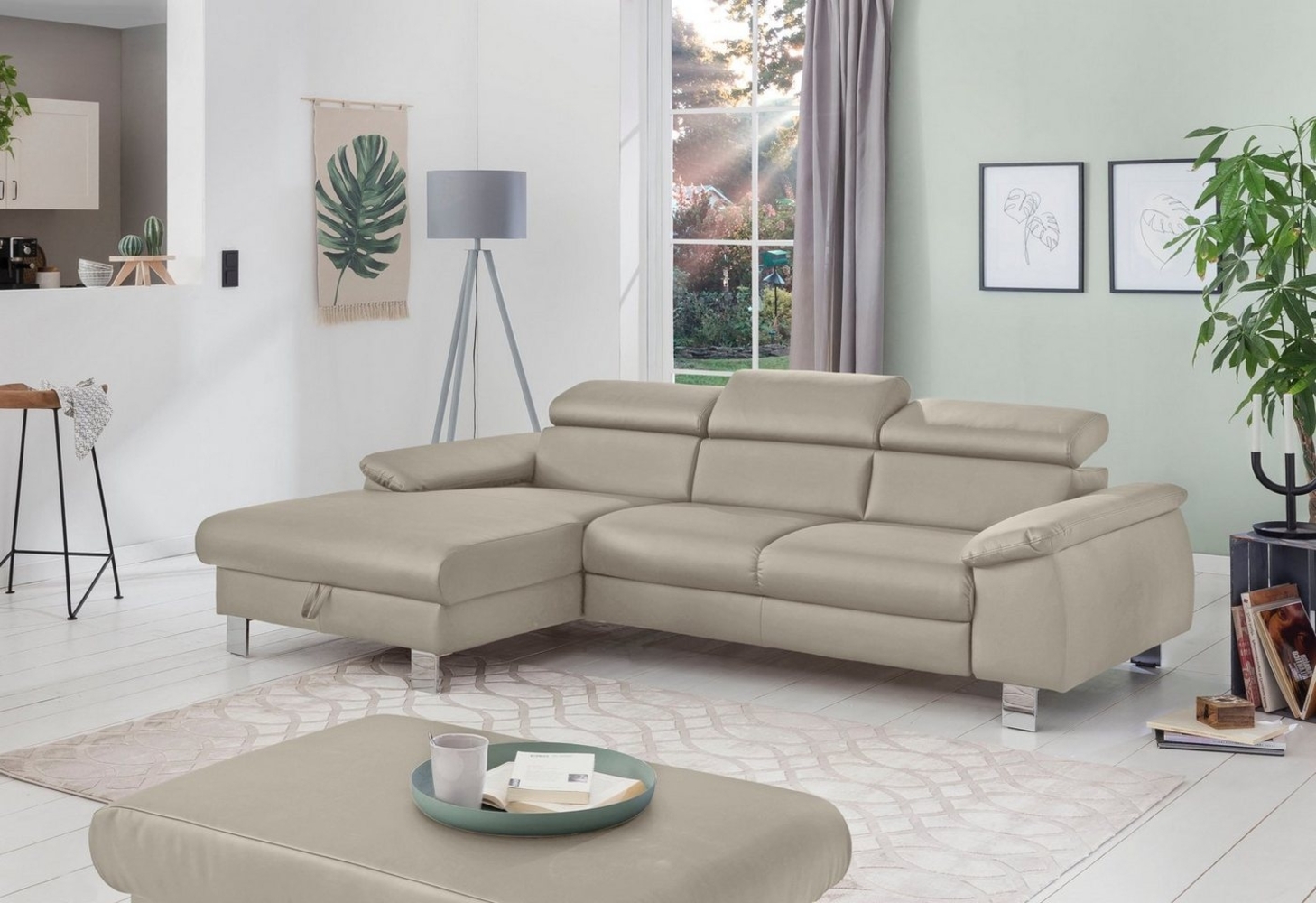 COTTA Ecksofa Komaris L-Form, mit Kopfteilverstellung, wahlweise Bettfunktion,Stauraum & Beleuchtung Bild 1