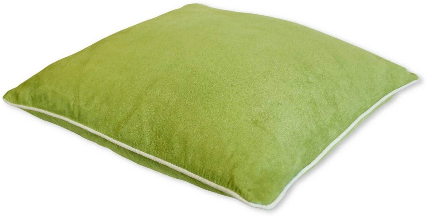 Haus und Deko Kissenbezüge Kissenbezug Kissenhülle Wildleder Optik mit farbigen Rand Sofakissen, (1 Stück) Bild 1