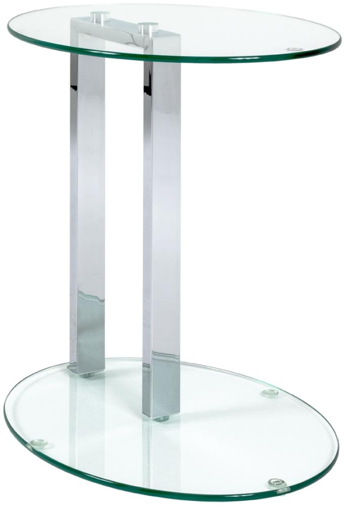 Beistelltisch >Artur< in Chrom aus Stahl, Glas 8mm - 45x50x35cm (BxHxT) Bild 1