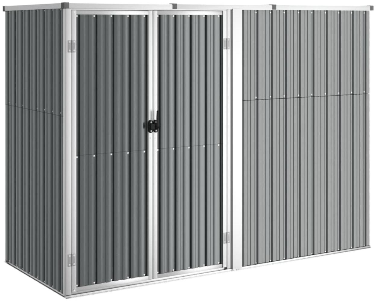 vidaXL Gerätehaus Grau 225x89x161 cm Verzinkter Stahl 316214 Bild 1